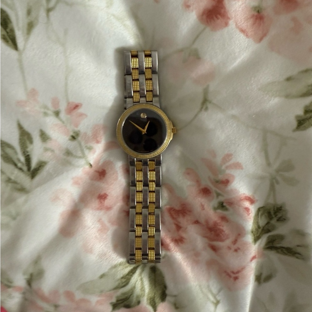 Movado Gold and Silver Two-Tone Watch